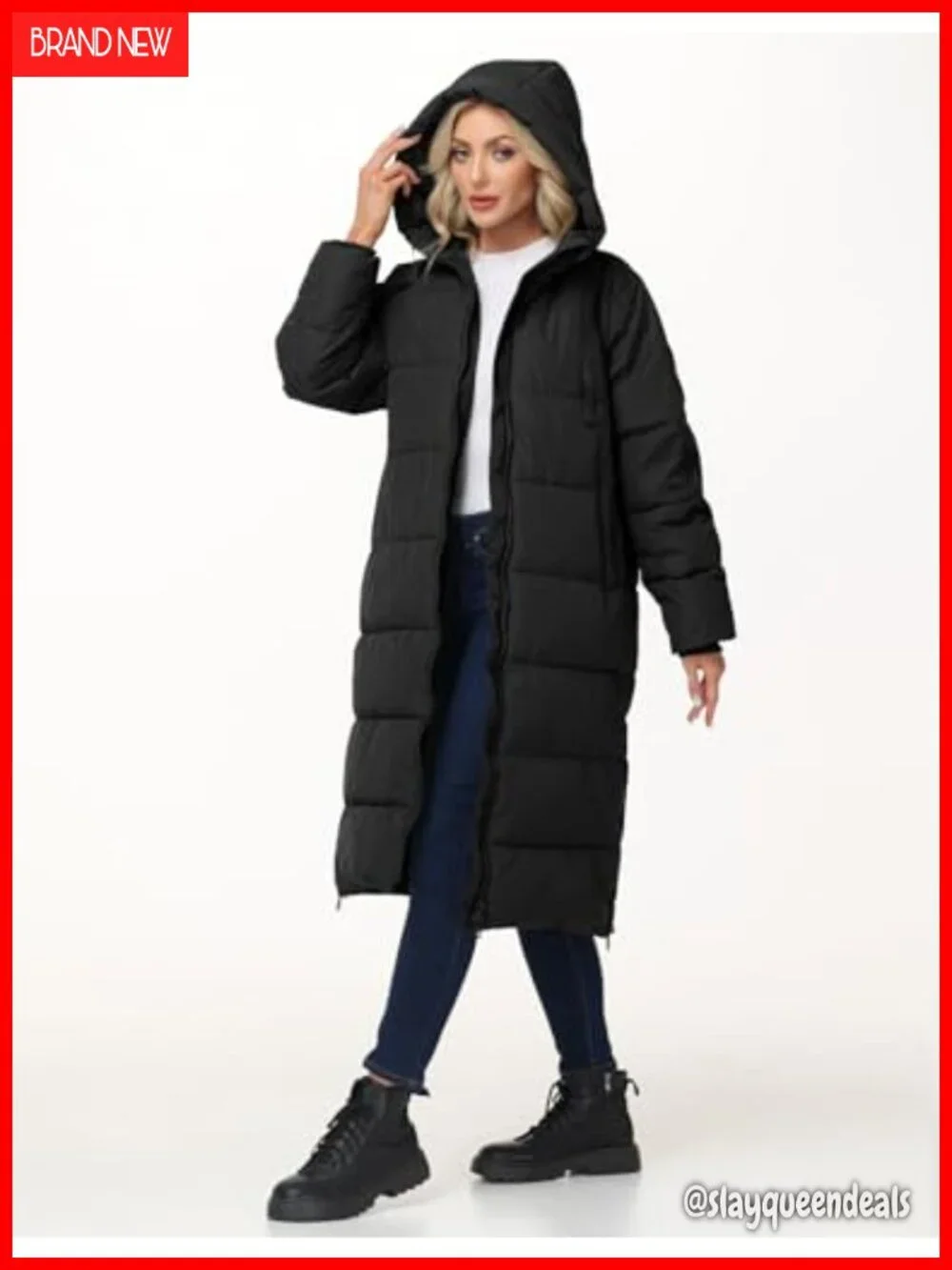 Women's Long Winter Puffer Coat Thicken Hooded Quilted Jacket